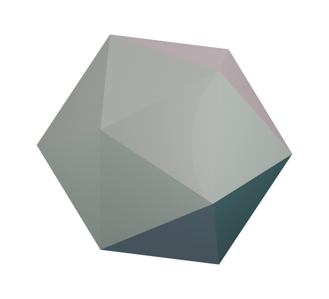 Icosahedron shown in perspective
